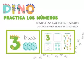 Vista previa - Hojas de trabajo - Trabaja los Números del 1 al 9 con Dinosaurios 🦕🦖 - página 1