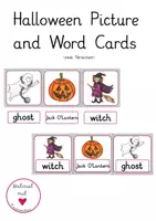 Vorschau - Bildkarten - Halloween Picture and Word Cards -2 Versionen- - Deckblatt