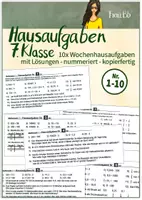 Vorschau - Arbeitsblätter - Materialpaket: 20x Wochen-Hausaufgaben 7. Klasse - Seite 1
