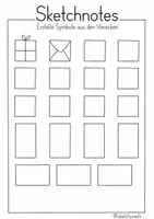 Vorschau - Mal- und Bastelvorlagen - Sketchnote Übungen vom Quadrat zu Symbolen - Deckblatt