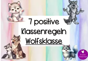 Vorschau - Poster - Klassenregeln für deine Wolfsklasse - Deckblatt