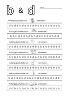 Vorschau - Arbeitsblätter - Buchstaben auseinander halten: b/d, p/q, m/n, f/t, i/j - Seite 1