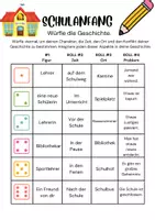 Vorschau - Spiele - Würfle die Geschichte - Schulanfang - Deckblatt