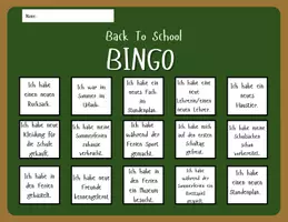 Vorschau - Spiele - Schulanfang: Bingo (Aktivitäten) - Deckblatt