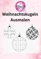 Vorschau - Mal- und Bastelvorlagen - Ausmalbild Weihnachtskugeln mit Mustern - Deckblatt