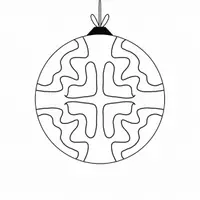 Vorschau - Mal- und Bastelvorlagen - Ausmalbild Weihnachtskugeln mit Mustern - Seite 2