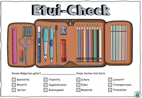 Vorschau - Arbeitsblätter - Etui-Check (Schweizer Version) Meine Schulsachen - DaZ / DaF / Deutsch - Seite 1