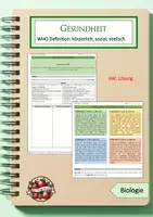 Vorschau - Arbeitsblätter - Gesundheitsdefinition der WHO - Deckblatt