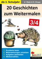 Vorschau - Arbeitsblätter - 20 Geschichten zum Weitermalen Klasse 3-4 | Deutsch Grundschule + Förderschule Klasse 3-4 | Lesen, Malen, Kreatives Schreiben, Rechtschreibung, Grammatik, Leseförderung, Freiarbeit, Lösungen - Deckblatt