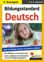 Vorschau - Arbeitsblätter - Bildungsstandard Deutsch Klasse 4 | Deutsch Grundschule Klasse 4–5 | Lernzielkontrolle, Grammatik, Rechtschreibung, Lesekompetenz, Schreiben, Nachhilfe | Arbeitsblätter, Kopiervorlagen mit Lösungen - Deckblatt