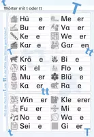 Vorschau - Arbeitsblätter - Arbeitsblätter zu ähnlich klingenden Buchstaben d, t und Doppelkonsonanten tt – Übungen für Rechtschreibung und Lautunterscheidung - Deckblatt