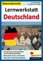 Vorschau - Arbeitsblätter - Lernwerkstatt Deutschland Sekundarstufe | Erdkunde Sekundarstufe I Klasse 5-8 | Deutschland, Bundesländer, Hauptstädte, Flüsse, Gebirge, Landschaften, Geographie, Freiarbeit, Stationenlernen, Lösungen - Deckblatt