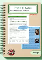 Vorschau - Arbeitsblätter - Pfoten und Krallen von Hunden und Katzen - Deckblatt