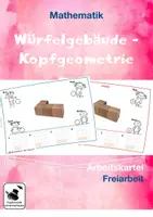 Vorschau - Arbeitsblätter - Würfelgebäude - Wer sieht was? inkl. Interaktiver PDF - Seite 1
