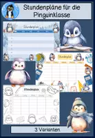 Vorschau - Arbeitsblätter - Stundenplan Pinguinklasse – Süße Stundenpläne für das Klassentier Pinguin🏫🐧 - Deckblatt