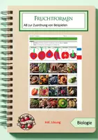 Vorschau - Arbeitsblätter - Beispielfrüchte den Fruchtformen zuordnen - Deckblatt