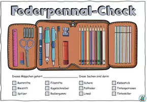 Vorschau - Arbeitsblätter - Federpennal-Check (Österreicher Version) Meine Schulsachen - DaZ / DaF / Deutsch - Seite 1