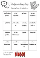 Vorschau - Arbeitsblätter - Schuljahresanfangs-Bingo - Seite 2