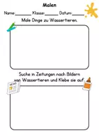 Vorschau - Arbeitsblätter - Tiere im Wasser Anmalen Wortschatz - Deutsch/DaZ/DaF/Kunst - Klasse 1 und 2 - Seite 3