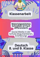 Vorschau - Fördermaterial/Inklusion - Klassenarbeit Deutsch – Materialgestütztes Schreiben: Social Media - Deckblatt