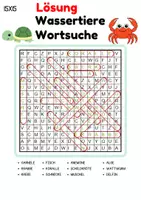Vorschau - Arbeitsblätter - Wortsuchspiel/Wortsuche/Suchsel Tiere im Wasser (Grundschule) - 4 Varianten - Seite 3