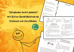 Vorschau - Arbeitsblätter - "Satzglieder leicht gemacht: Active-Recall Methode als Schlüssel zum Verständnis" - Deckblatt