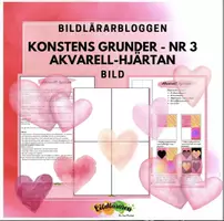 förhandsvisning - Akvarellhjärtan - försättsblad