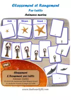 Aperçu - Apprentissages en autonomie - Jeu de classement et rangement par taille - Animaux marins - Page de couverture