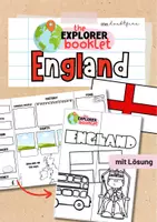 Vorschau - Mal- und Bastelvorlagen - England Landeskunde: Explorer Booklet, Mini Lapbook - Deckblatt