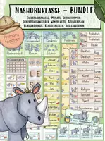 Vorschau - Poster - BUNDLE: Nashornklasse/ Klassentier Nashorn - Classroom Management - Deckblatt
