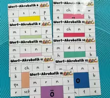 Vorschau - Aufgabenkarten - Wort Akrobatik - Vokale und Umlaute - Deckblatt
