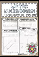 Vorschau - Arbeitsblätter - WINTER-KOORDINATEN - 4 Arbeitsblätter (differenziert) - Deckblatt