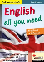 Vorschau - Arbeitsblätter - English all you need | Englisch Sekundarstufe I und II Klasse 5-13 | Grundlagen, Small Talk, Numbers, Tenses, irreguläre Verben, False Friends, Reisen, Nachhilfe, Lösungen - Deckblatt