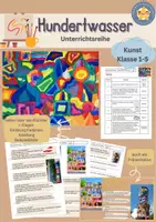 Vorschau - Unterrichtsreihen - Hundertwasser Kunst Unterrichtsreihe Präsentation Malen - Deckblatt