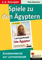 Vorschau - Arbeitsblätter - Spiele zu den Ägyptern | Sachunterricht Geschichte Grundschule Sekundarstufe I Klasse 3-6 | Altes Ägypten, Pyramiden, Hieroglyphen, Nil, Götter, Quiz, Rätsel, Lösungen - Deckblatt