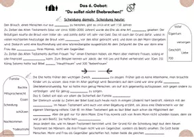 Vorschau - Arbeitsblätter - Die 10 Gebote: Das 6. Gebot ( Du sollst nicht Ehebrechen) - Seite 1
