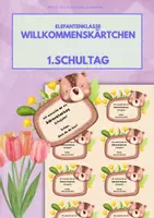 Vorschau - Bildkarten - Willkommenskärtchen Bärenklasse: Schulanfang - Deckblatt