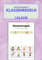 Vorschau - Arbeitsblätter - Sachunterricht 1.Klasse: Klassenregeln wiederholen Arbeitsblatt - Deckblatt
