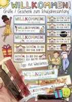 Vorschau - Mal- und Bastelvorlagen - Willkommen / Schön, dass du da bist! - Schuljahresanfang + Wassereis Begrüßungen - Deckblatt