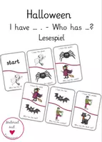 Vorschau - Spiele - Halloween Lesespiel "I have - Who has" - Deckblatt