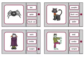 Vorschau - Stationenlernen - Halloween Klammerkarten für Englisch - Seite 2