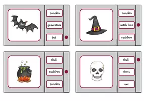 Vorschau - Stationenlernen - Halloween Klammerkarten für Englisch - Seite 3