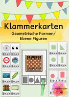Vorschau - Fördermaterial/Inklusion - Klammerkarten, geometrische Formen, ebene Figuren, Geometrie - Deckblatt