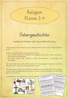 Vorschau - Arbeitsblätter - Leseübungen zum sinnentnehmenden Lesen: Die Ostergeschichte - Deckblatt