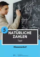 Vorschau - Klassenarbeiten - Natürliche Zahlen ⎮ Klassenarbeit inkl. Lösung für deinen Mathematikunterricht - Deckblatt