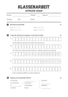 Vorschau - Klassenarbeiten - Natürliche Zahlen ⎮ Klassenarbeit inkl. Lösung für deinen Mathematikunterricht - Seite 1