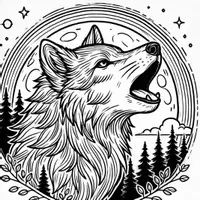 Vorschau - Mal- und Bastelvorlagen - Wolf Ausmalbilder (50 Malvorlagen) inkl. Stundenentwurf (PDF) - Seite 1