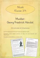 Vorschau - Arbeitsblätter - Leseübungen zum sinnentnehmenden Lesen: Georg Friedrich Händel - Deckblatt