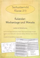 Vorschau - Arbeitsblätter - Leseübungen zum sinnentnehmenden Lesen: Wochentage und Monate - Deckblatt