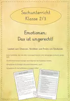 Vorschau - Arbeitsblätter - Leseübungen zum sinnentnehmenden Lesen: Das ist ungerecht! - Deckblatt